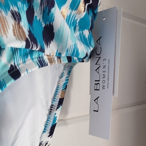LA BLANCA Plus Seaglass Abstract Print Bikini Swim  Bottom Size 18W - Picture 6 of 12